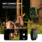 K&F Concept K&F KF-401F WiFi Trail Camera 5 Million Sensor 24MP 1296P HD Outdoor Wildlife Monitoring Waterproof Night Infrared Vision Hunting Camera